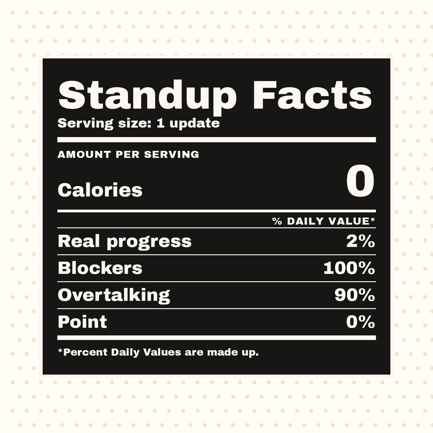 Standup Nutrition Facts