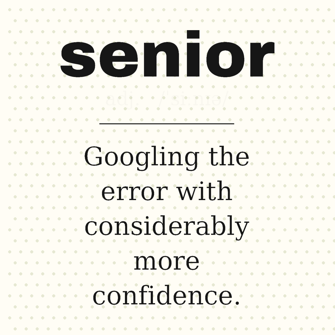 Senior, Defined