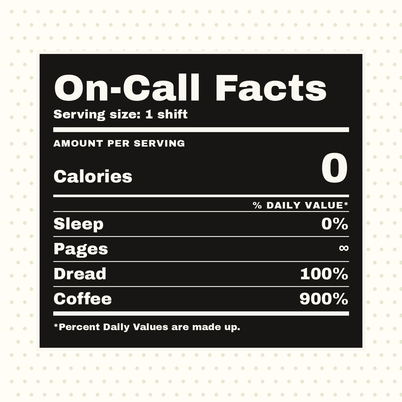 On-Call Nutrition Facts